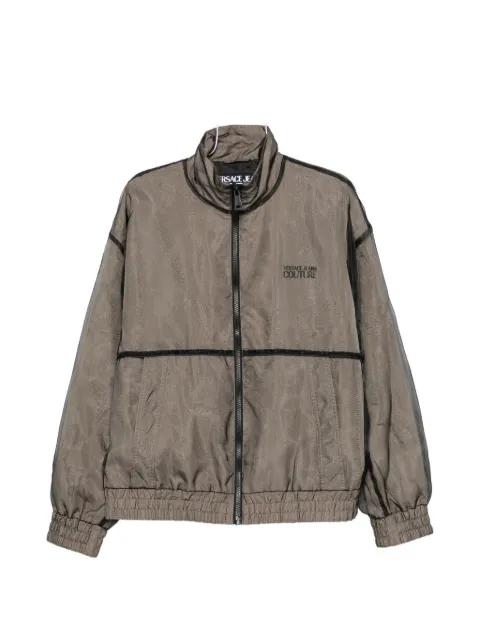 logo-print zip-up jacket by VERSACE