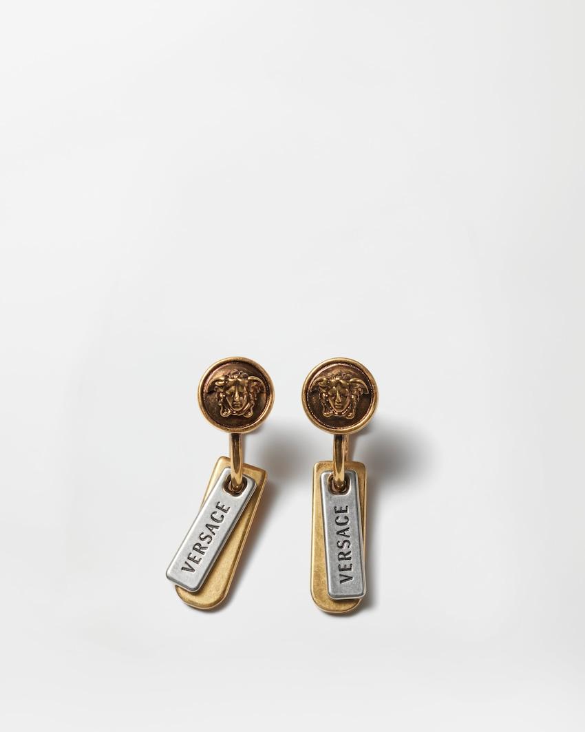 logo tag earrings by VERSACE