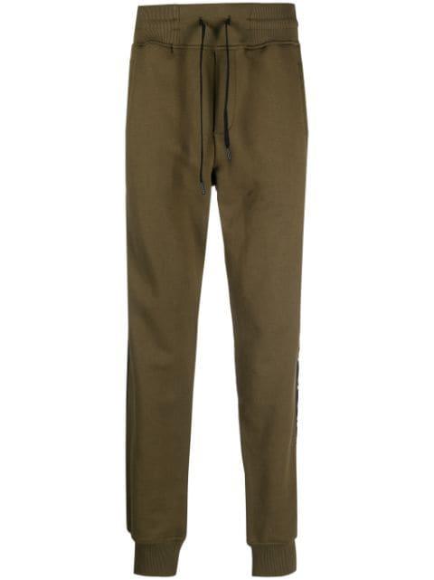logo-tape detail cotton track pants by VERSACE