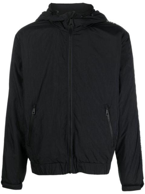 logo-tape hoodied jacket by VERSACE