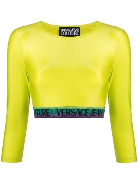 logo-trim detail top by VERSACE