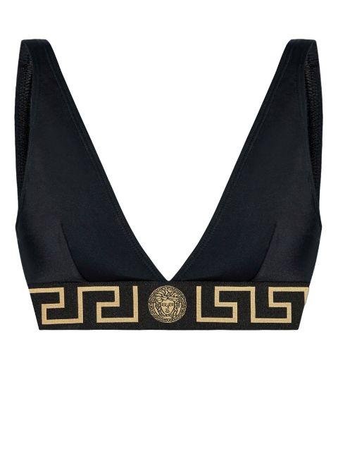 logo-underband bikini top by VERSACE