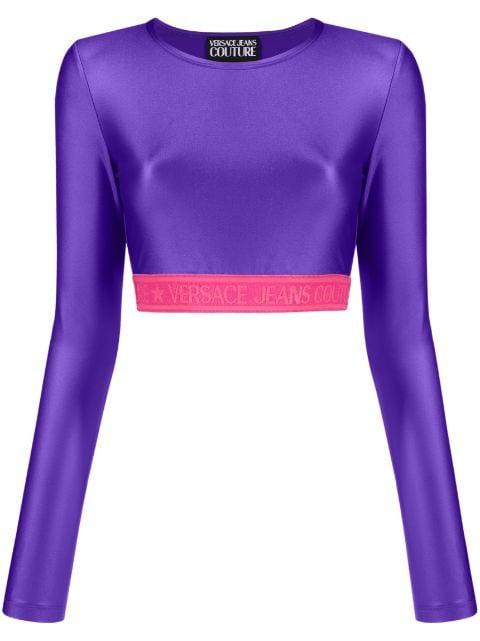 logo-underband crop top by VERSACE
