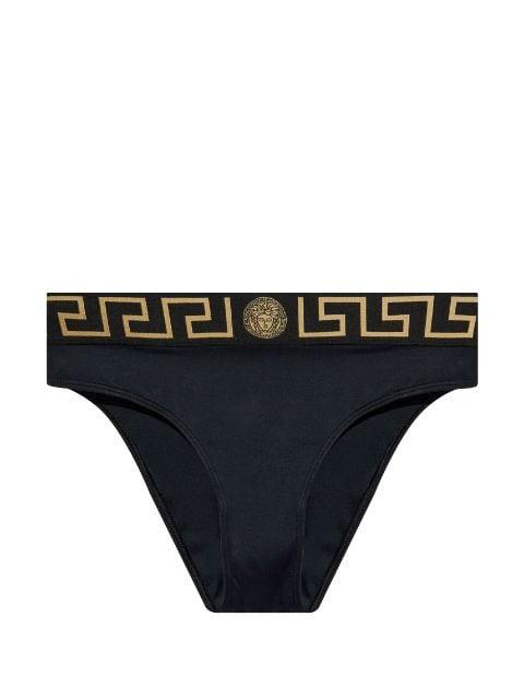 logo-waistband bikini bottoms by VERSACE