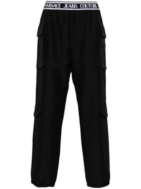 logo-waistband cotton cargo trousers by VERSACE