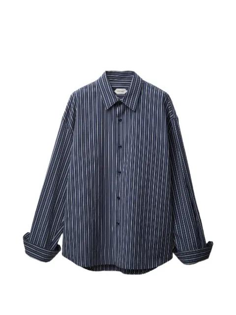 loose-fitting shirt in striped cotton poplin by VERSACE