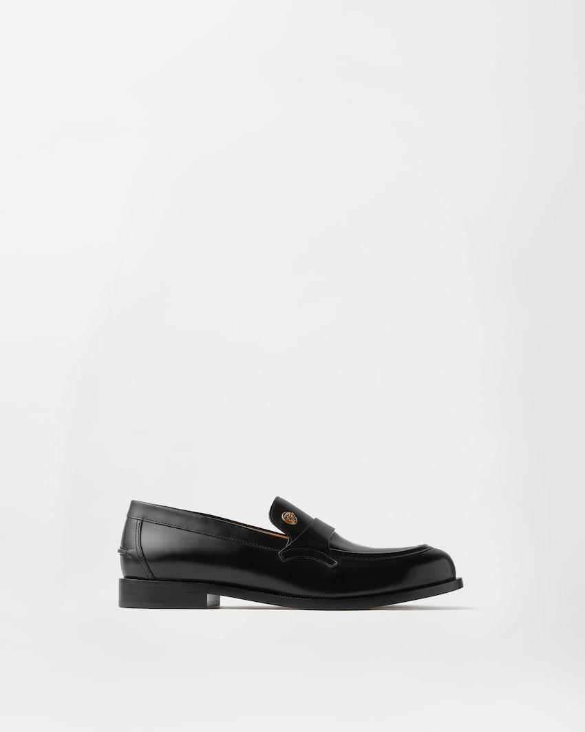 manu leather loafers by VERSACE