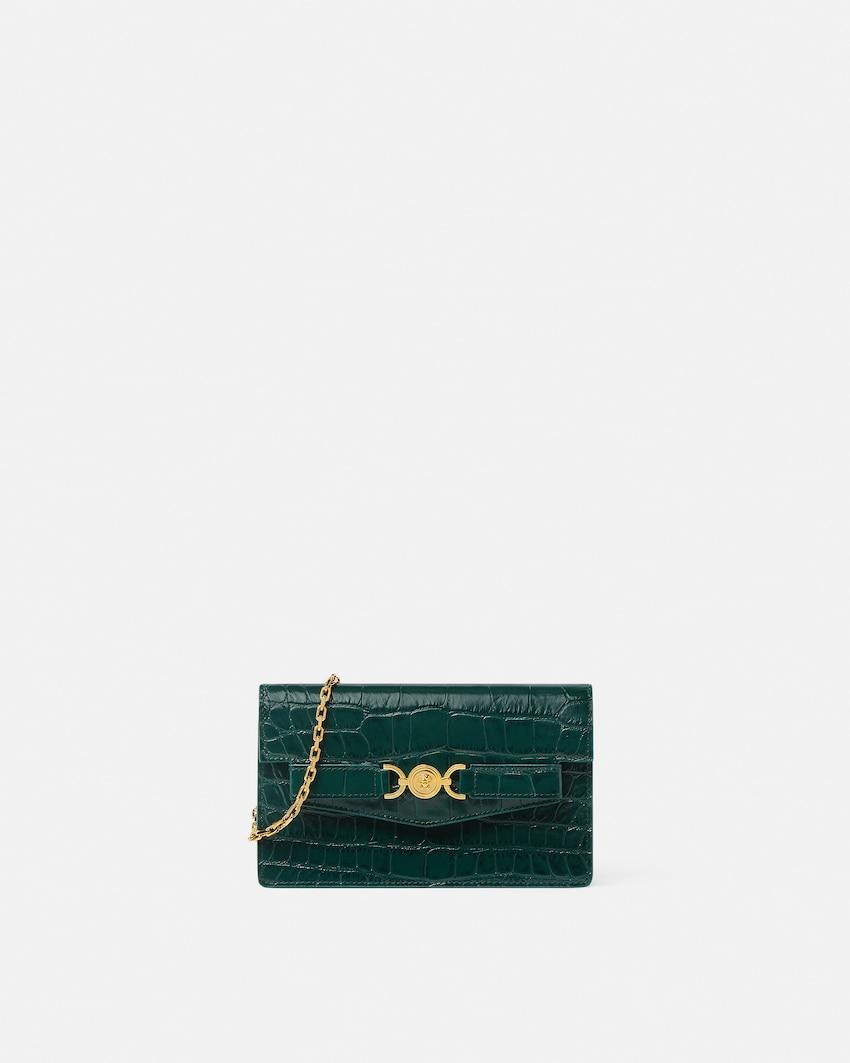 medusa 95 croc-effect clutch by VERSACE