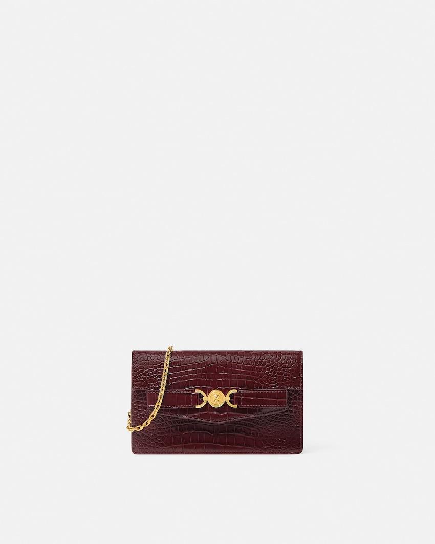 medusa 95 croc-effect clutch by VERSACE