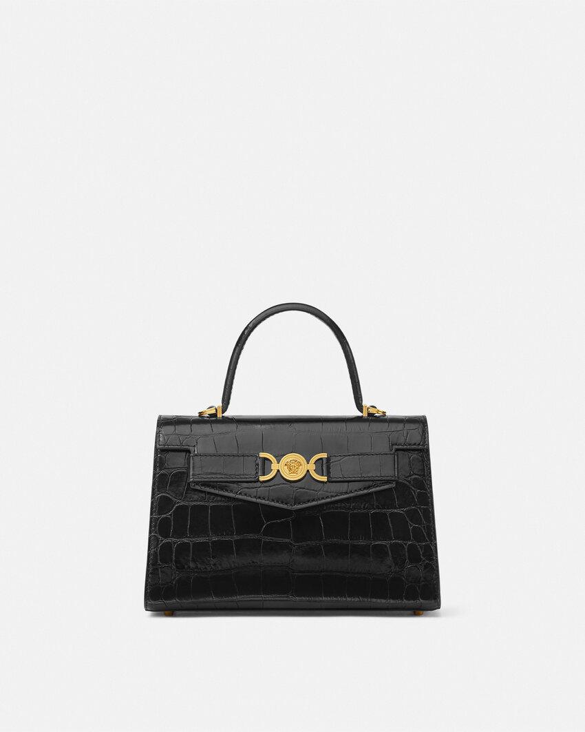 medusa 95 croc-effect top-handle by VERSACE