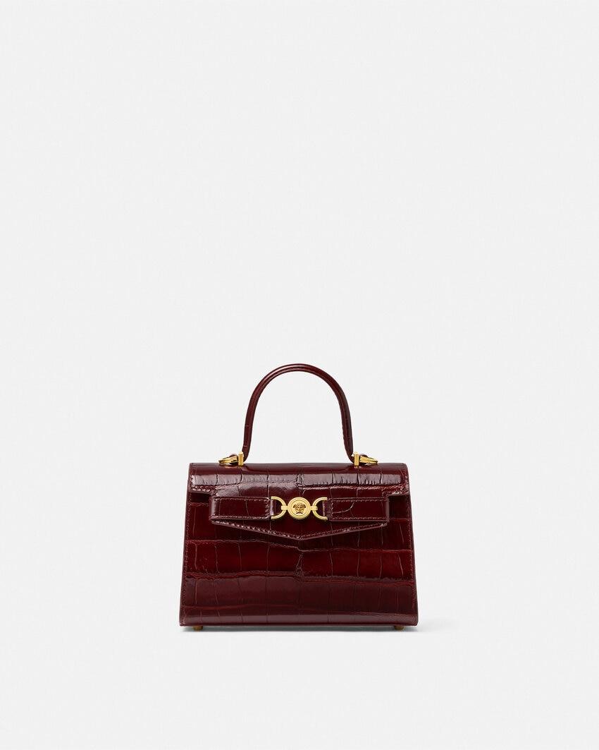 medusa 95 small croc-effect top-handle by VERSACE