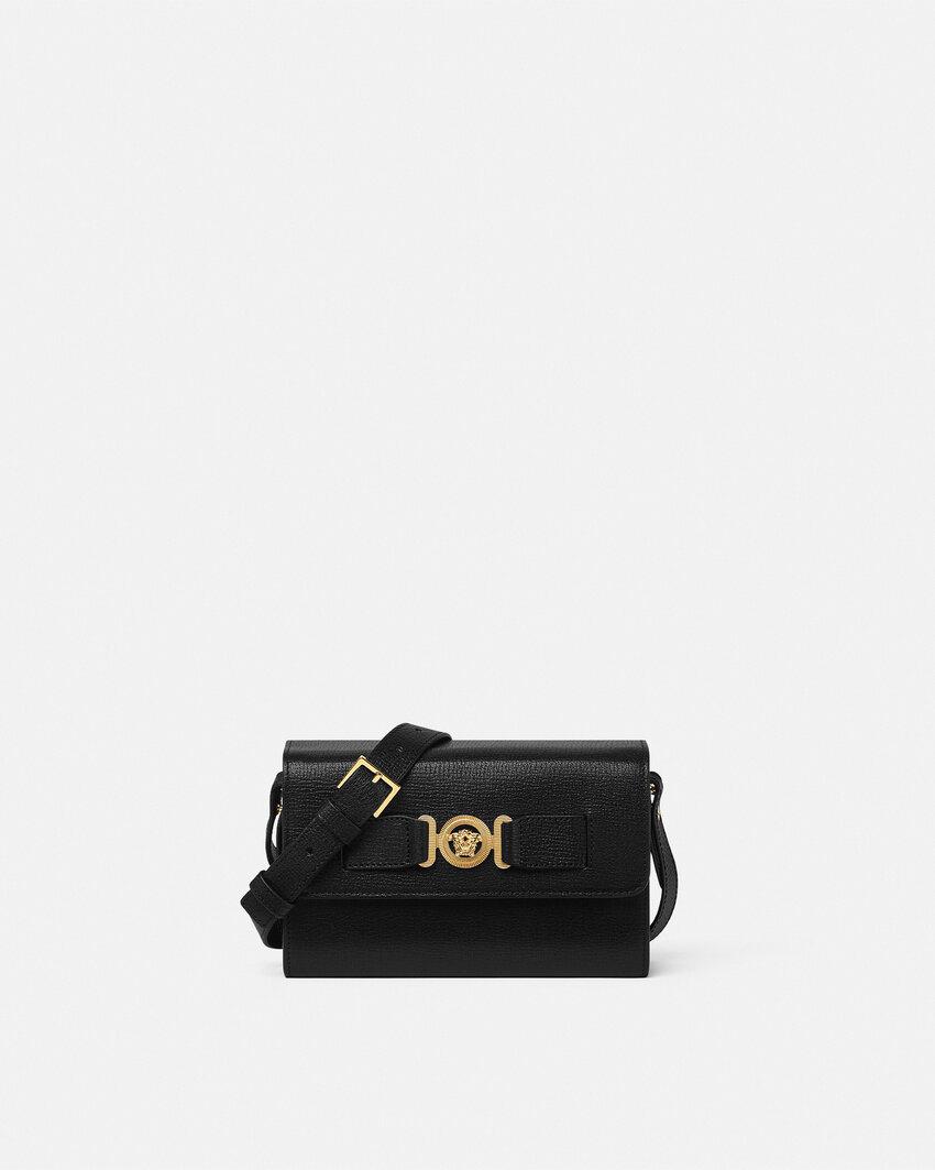 medusa biggie leather messenger bag by VERSACE