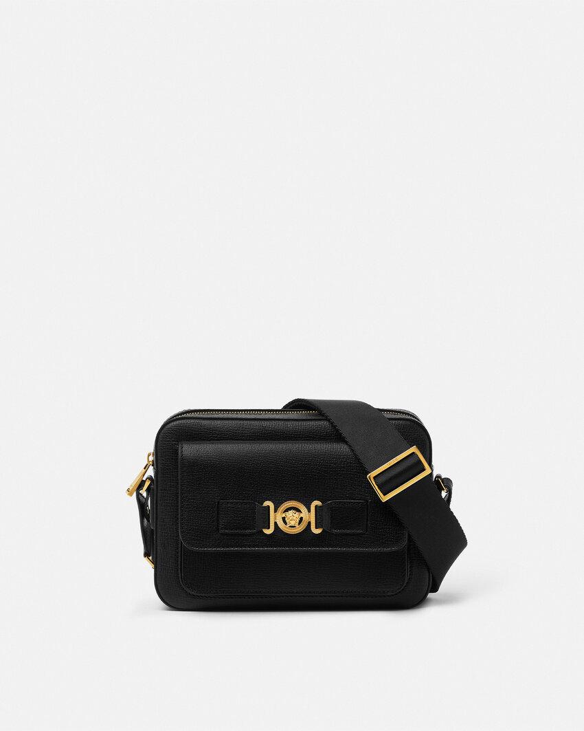 medusa biggie leather messenger bag by VERSACE