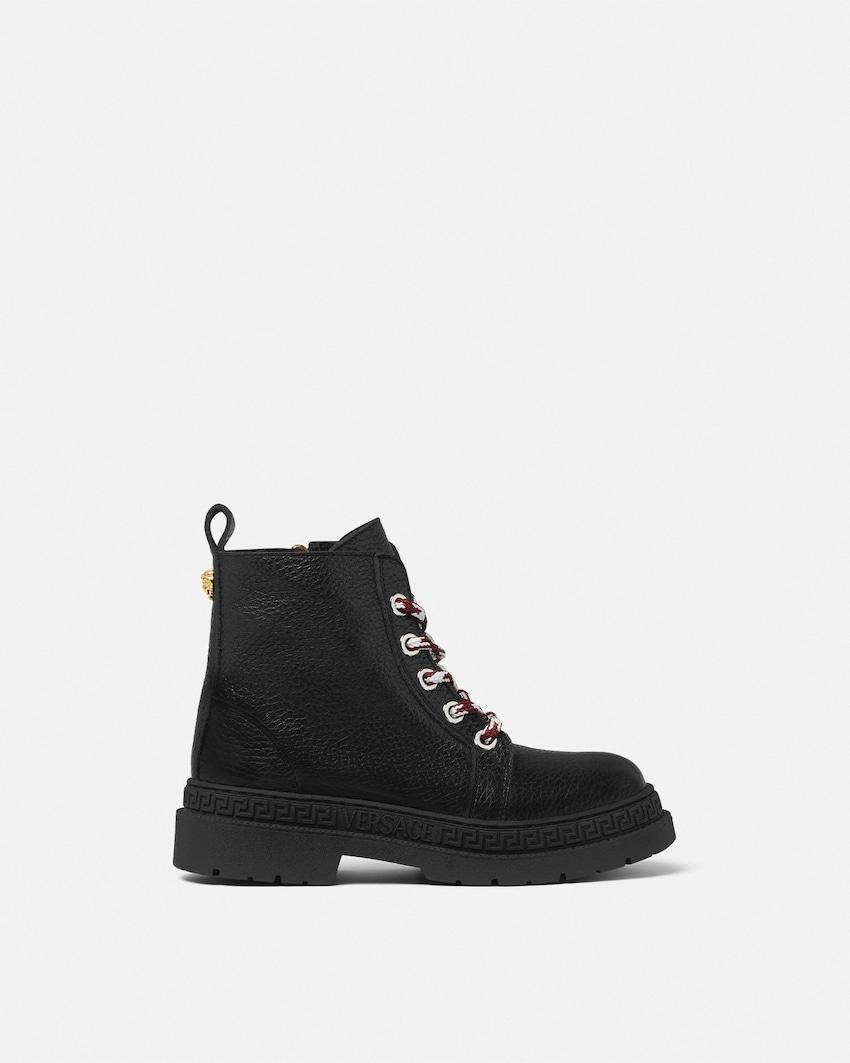 medusa leather kids boots by VERSACE