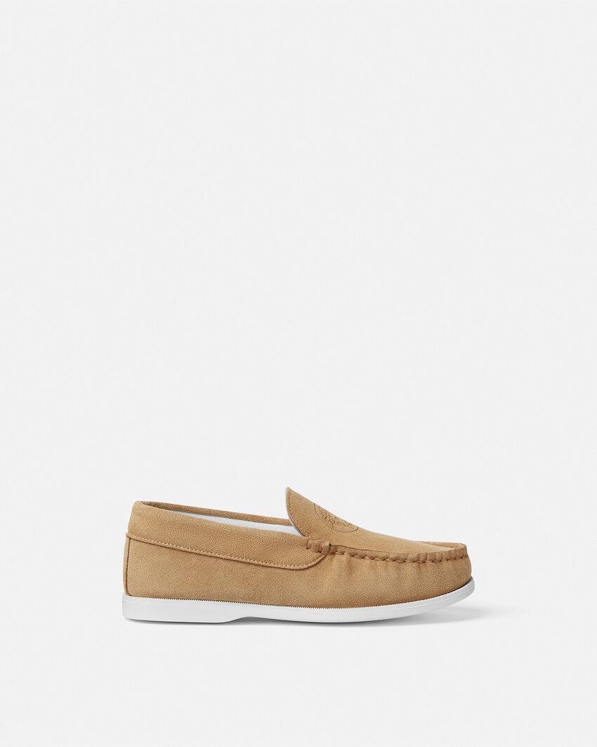 medusa suede kids loafers by VERSACE