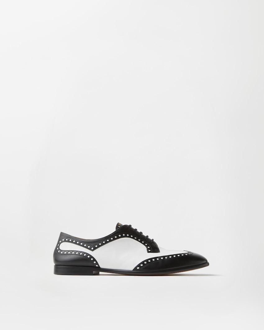mick leather derby shoes by VERSACE