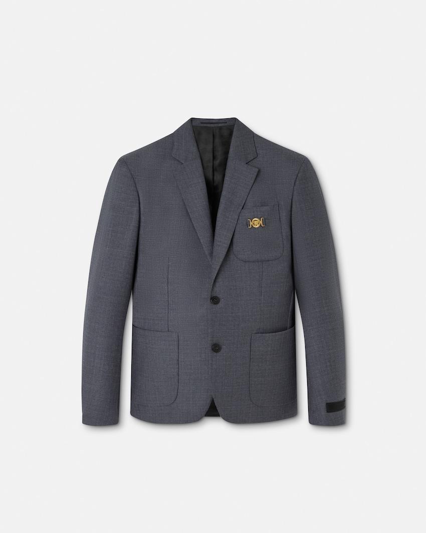 micro-checked wool blazer by VERSACE