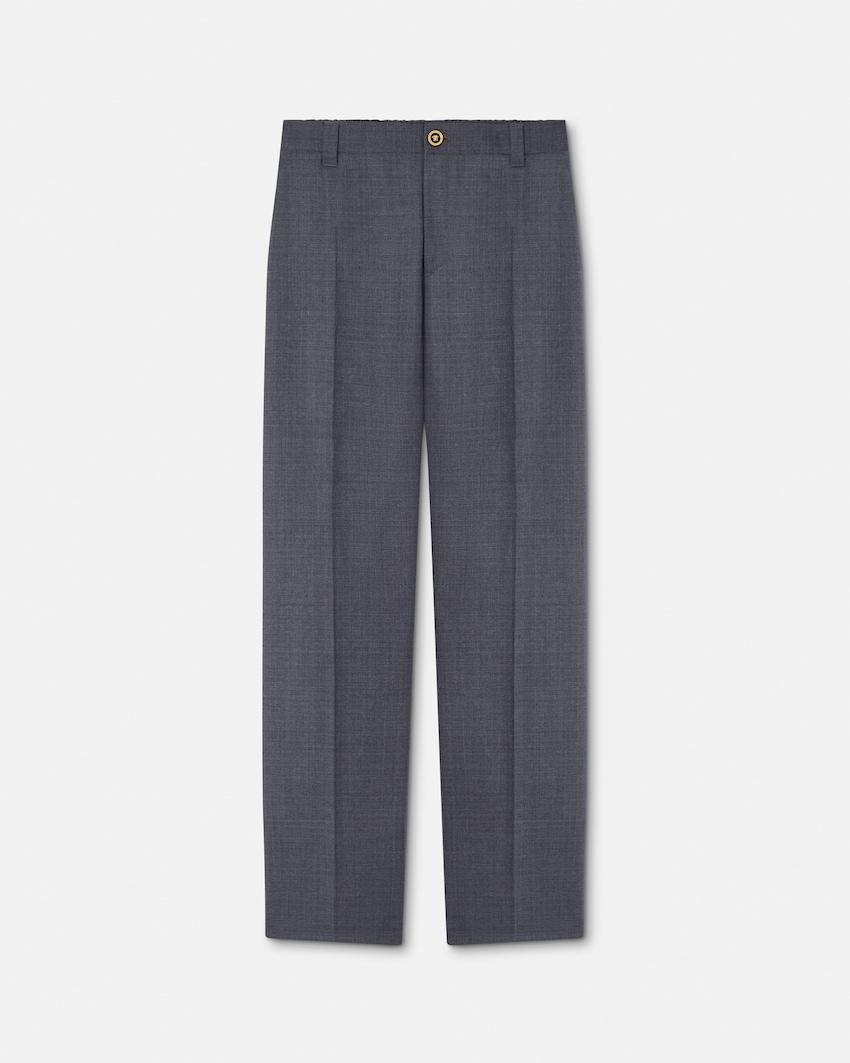 micro-checked wool jogger pants by VERSACE