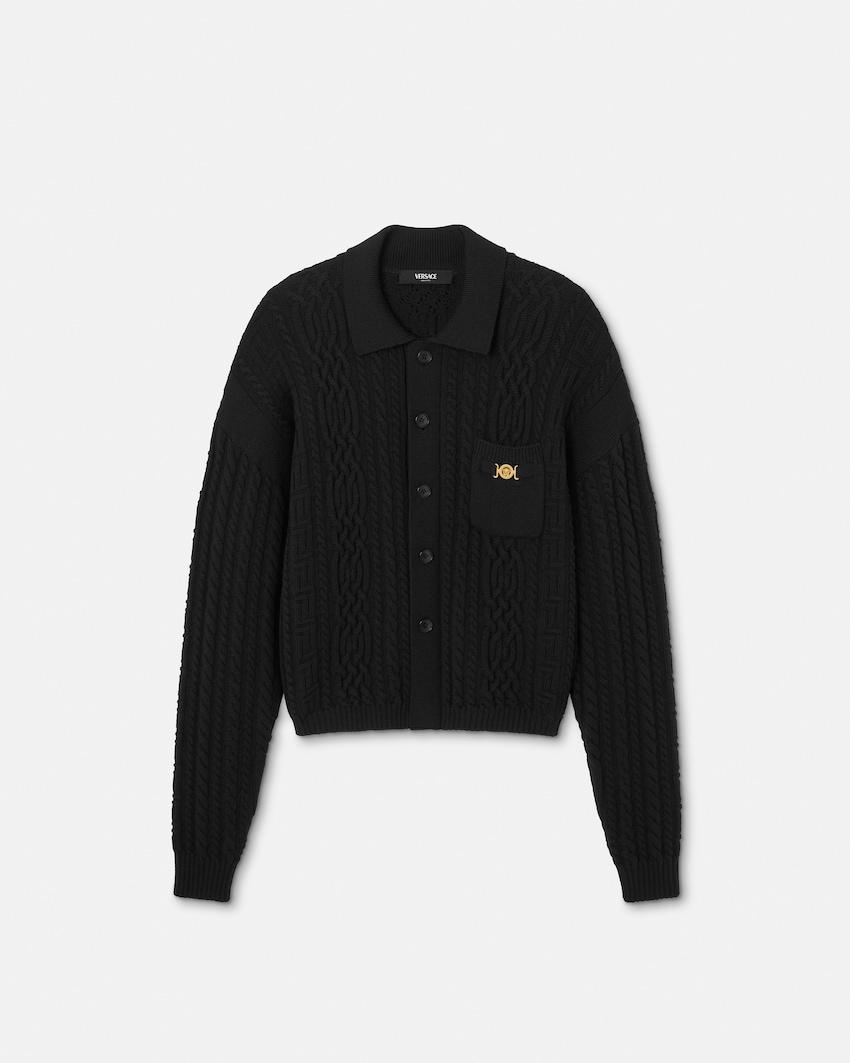 mixed-stitch wool knit sweater by VERSACE