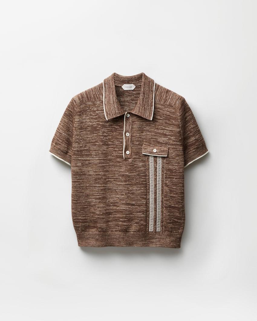 mouline jacquard knit polo by VERSACE