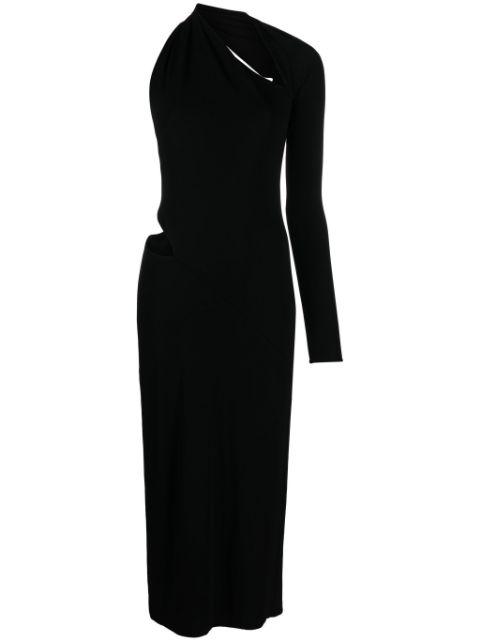 one-shoulder cut-out midi dress by VERSACE