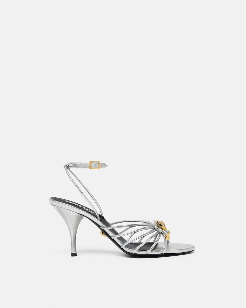 opera bow metallic sandals 85 mm by VERSACE