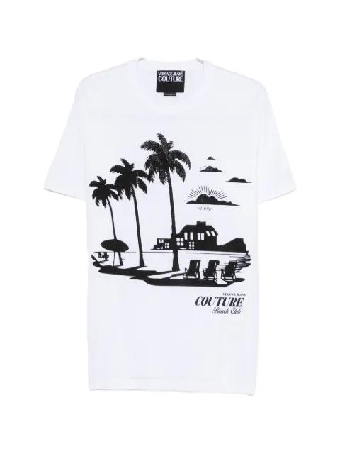 palm-graphic T-shirt by VERSACE