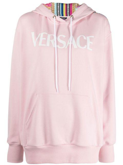 panelled print hoodied sweatshirt by VERSACE