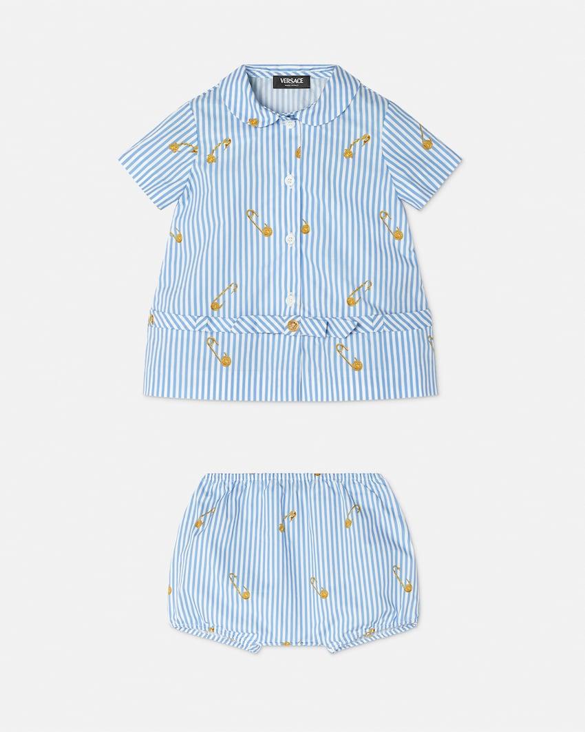 pinstripe pin baby dress set by VERSACE