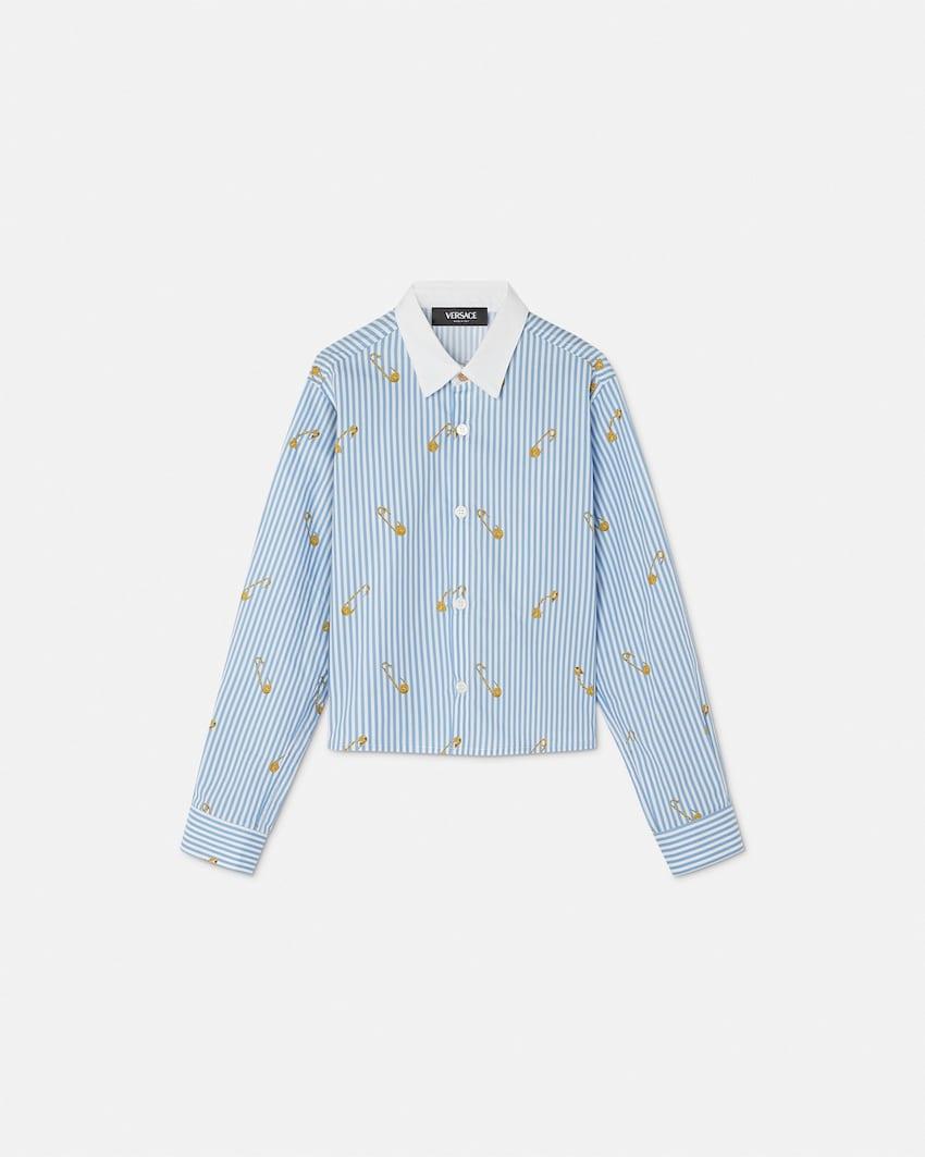 pinstripe pin kids shirt by VERSACE
