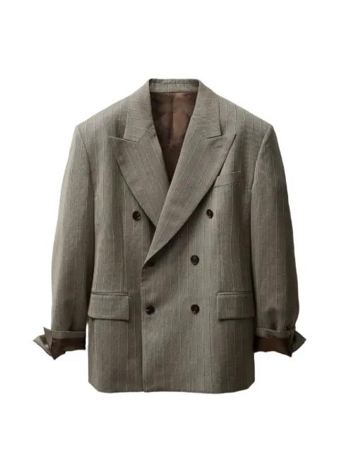 pinstripe wool boxy blazer by VERSACE