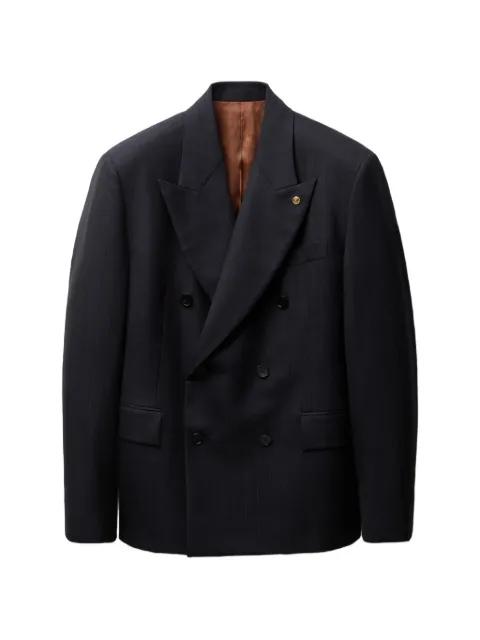 pinstripe wool boxy blazer by VERSACE