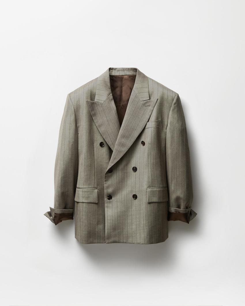 pinstripe wool boxy blazer by VERSACE