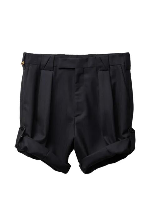 pinstripe wool formal shorts by VERSACE