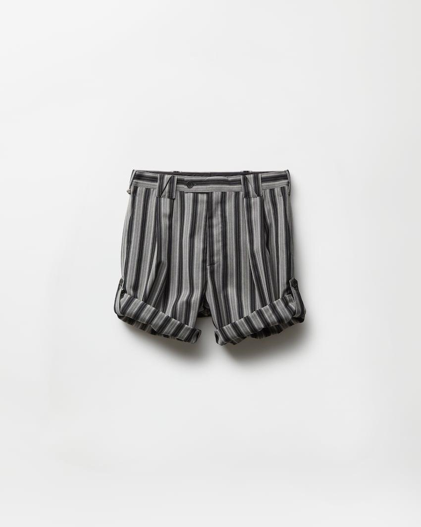 pinstripe wool formal shorts by VERSACE