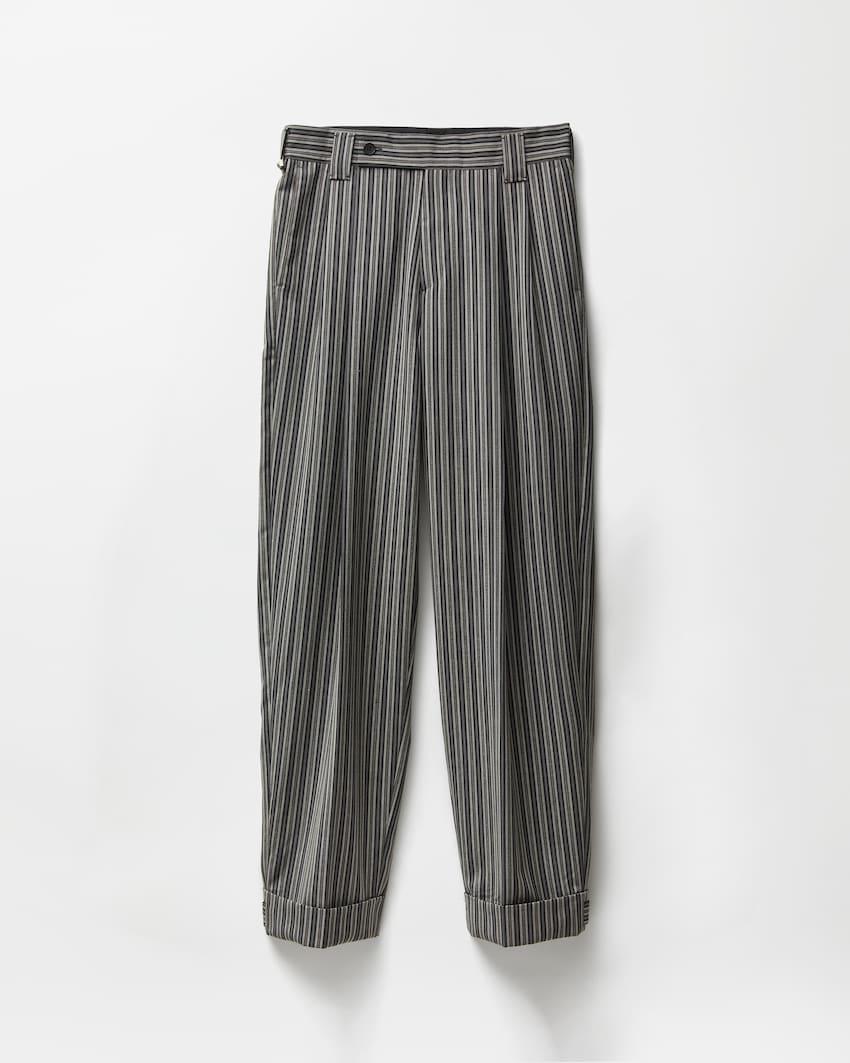 pinstripe wool oversized pants by VERSACE