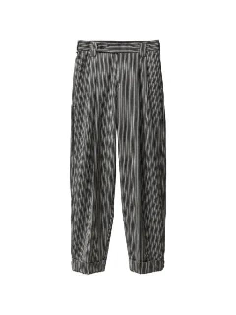 pinstripe wool oversized trousers by VERSACE