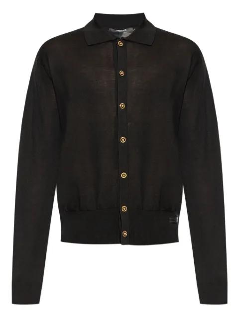 polo-collar button-up cardigan by VERSACE