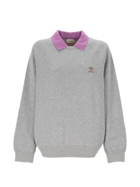 polo collar embroidered sweatshirt by VERSACE