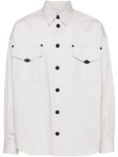 press-stud cotton shirt by VERSACE