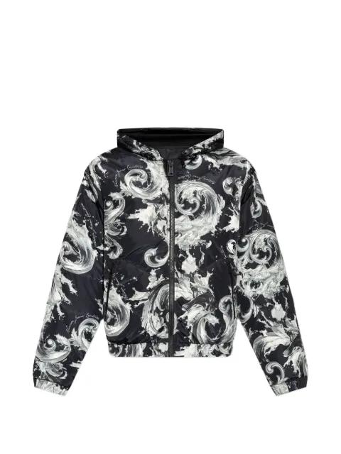 print-detail hoodied padded jacket by VERSACE