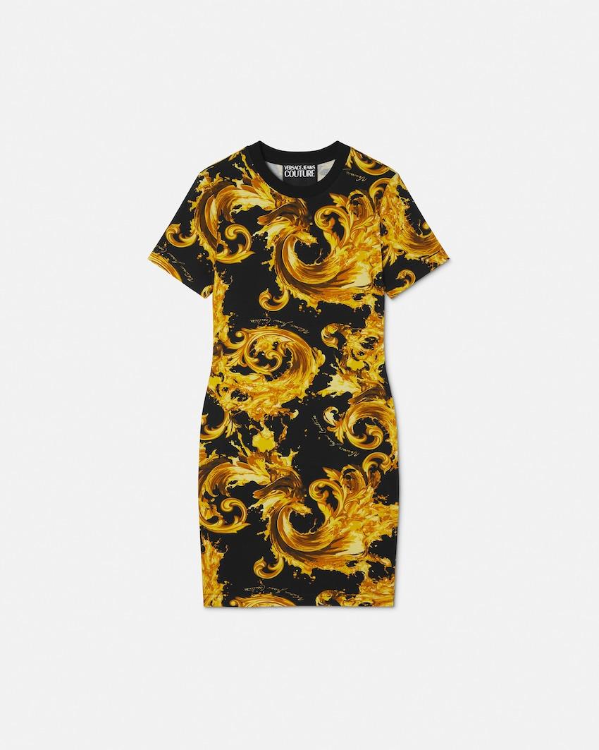 printed cotton-jersey midi dress by VERSACE