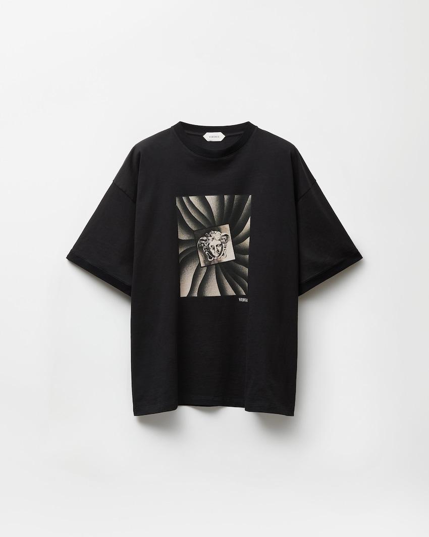 printed cotton-jersey regular t-shirt by VERSACE