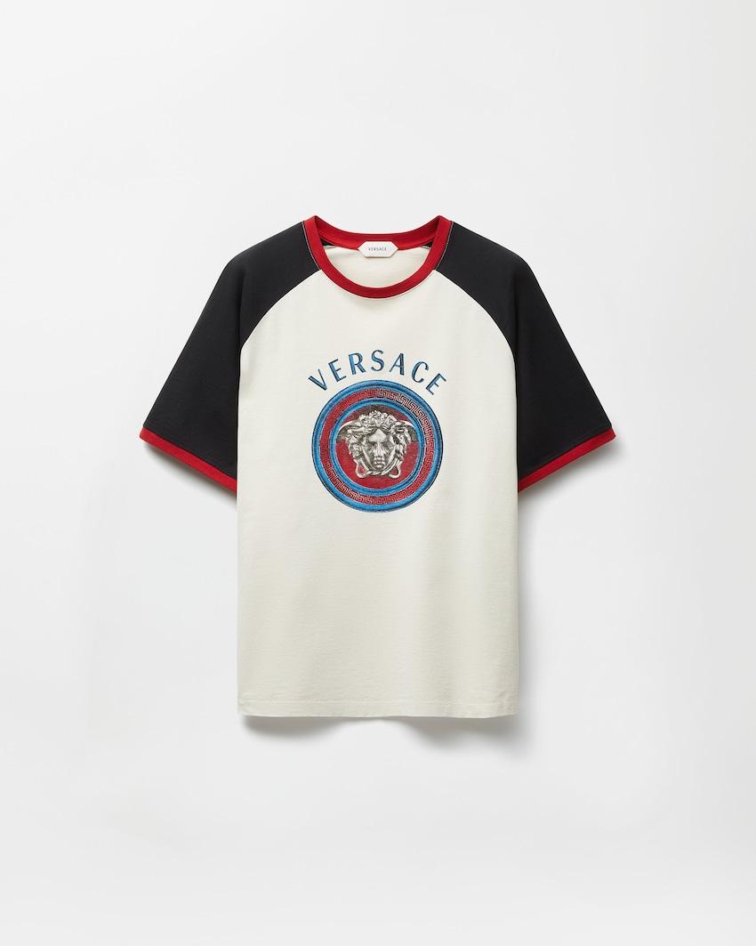 printed cotton-jersey regular t-shirt by VERSACE
