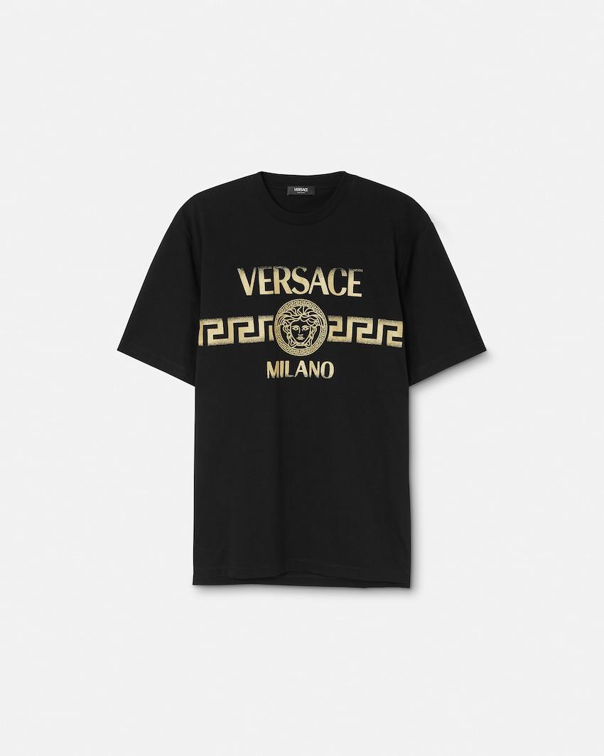 printed cotton-jersey regular t-shirt by VERSACE