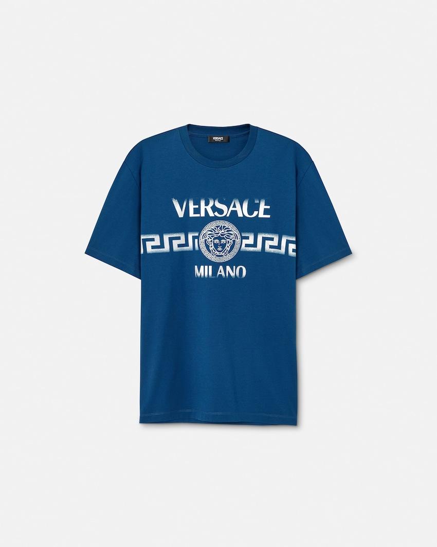 printed cotton-jersey regular t-shirt by VERSACE