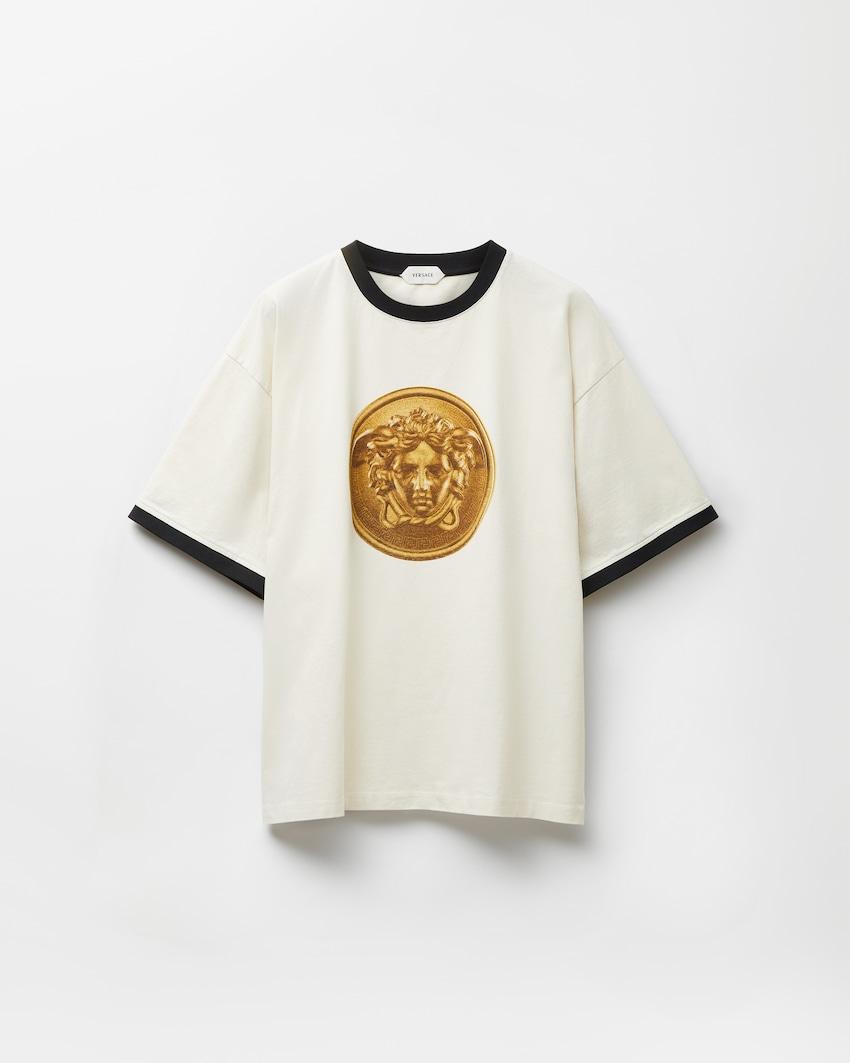printed cotton-jersey regular t-shirt by VERSACE