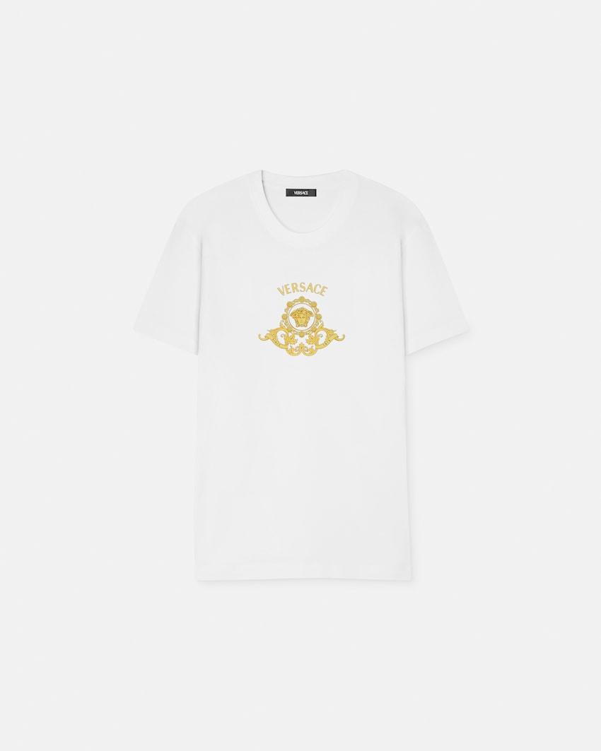 printed cotton-jersey slim t-shirt by VERSACE