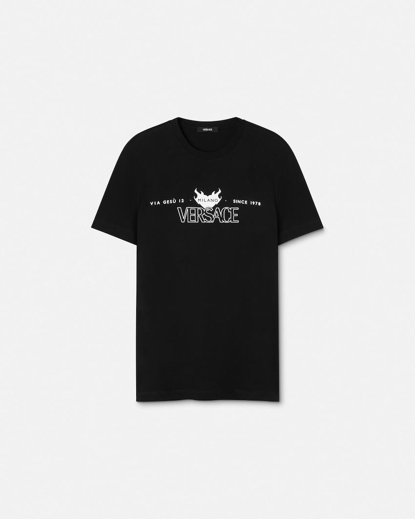 printed cotton-jersey t-shirt by VERSACE