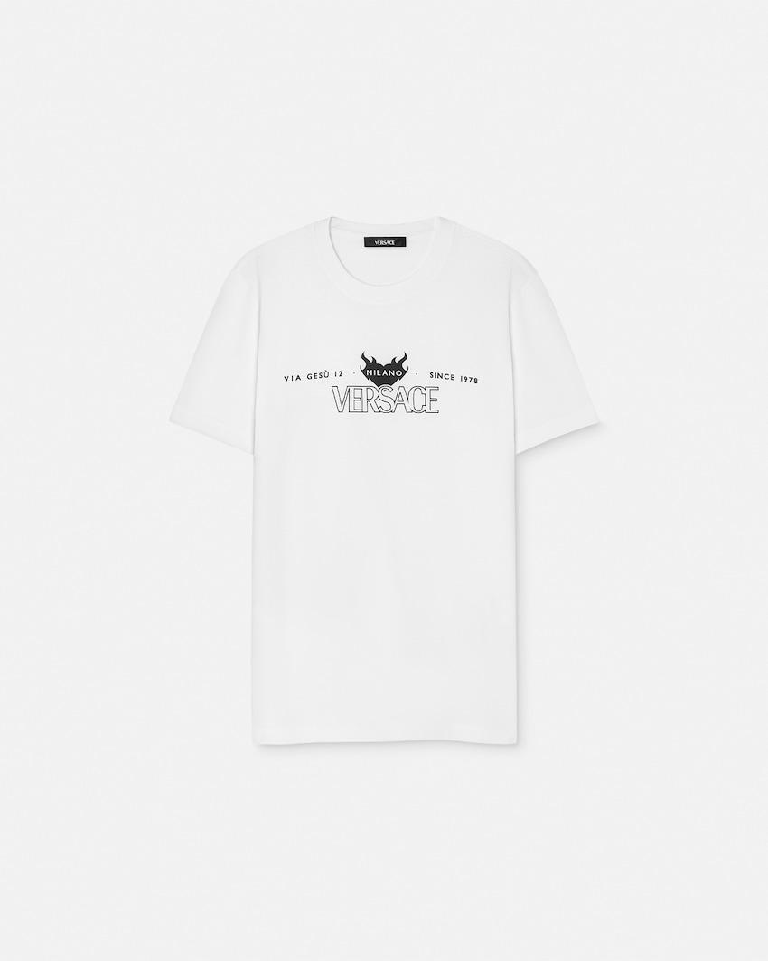 printed cotton-jersey t-shirt by VERSACE